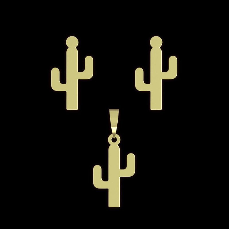 نیم ست طلا 18 عیار زنانه مدوپد مدل کاکتوس کد NA12749 نیم ست طلا 18 عیار زنانه مدوپد مدل کاکتوس کد NA12749