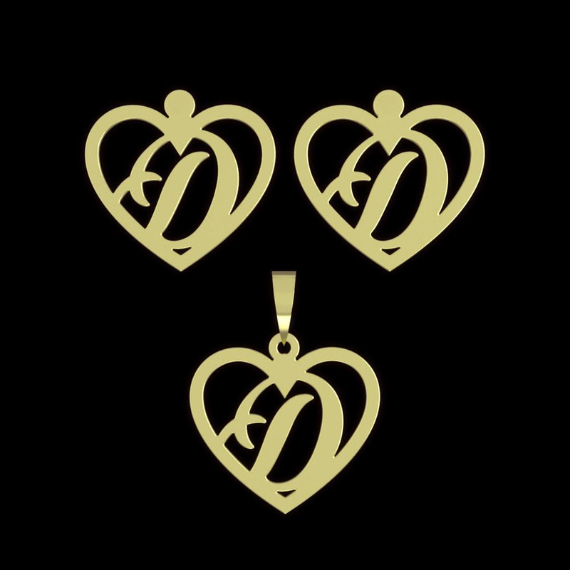 نیم ست طلا 18 عیار زنانه مدوپد مدل حرف D کد NA12848 نیم ست طلا 18 عیار زنانه مدوپد مدل حرف D کد NA12848