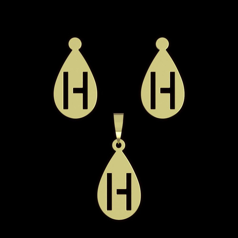 نیم ست طلا 18 عیار زنانه مدوپد مدل حرف H کد NA12852 نیم ست طلا 18 عیار زنانه مدوپد مدل حرف H کد NA12852