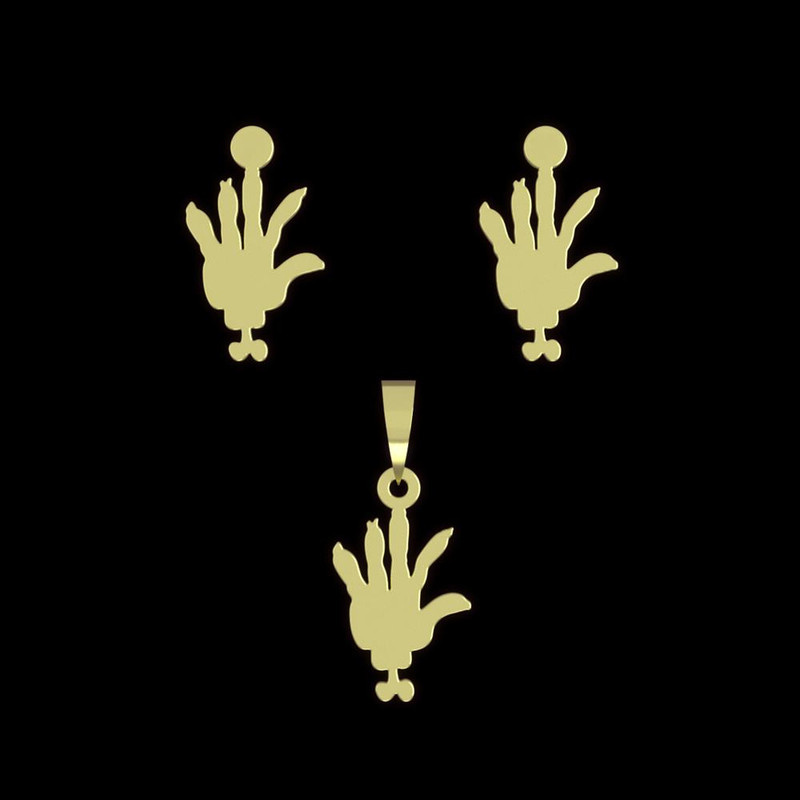 نیم ست طلا 18 عیار زنانه مدوپد مدل دست کد NA12892