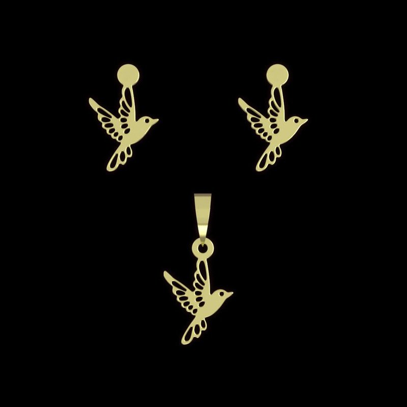 نیم ست طلا 18 عیار زنانه مدوپد مدل پرنده کد NA12939 نیم ست طلا 18 عیار زنانه مدوپد مدل پرنده کد NA12939