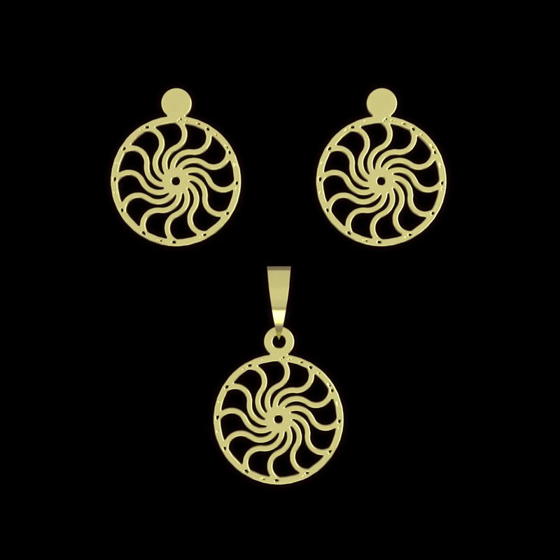 نیم ست طلا 18 عیار زنانه مدوپد مدل دایره کد NA12969 نیم ست طلا 18 عیار زنانه مدوپد مدل دایره کد NA12969