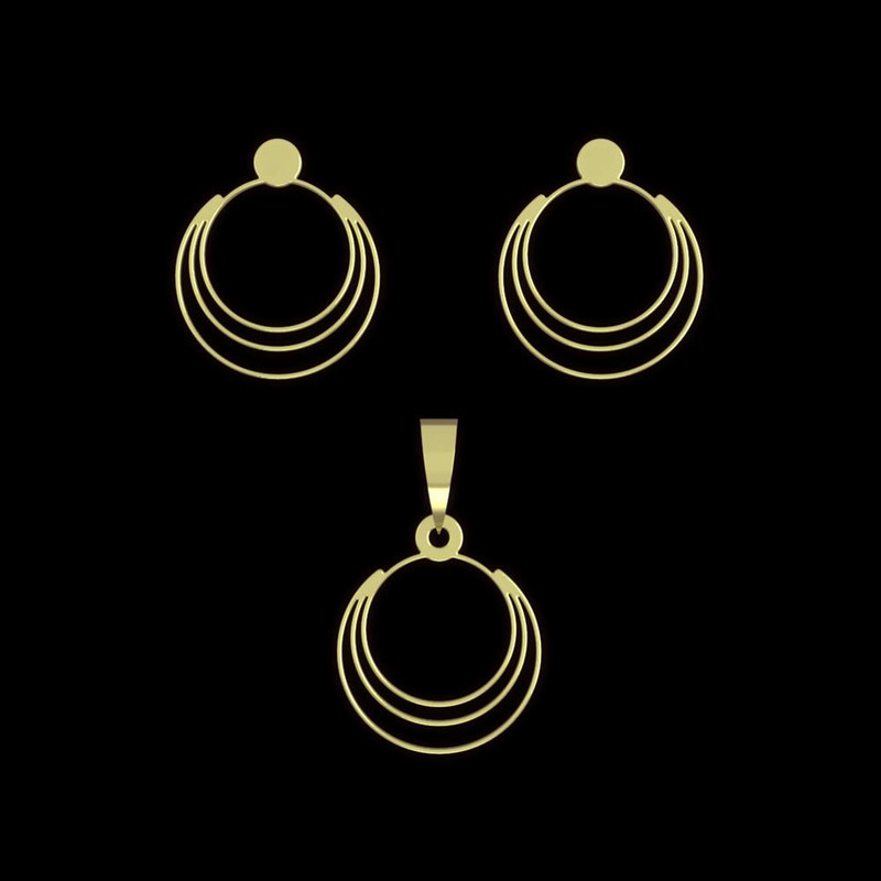 نیم ست طلا 18 عیار زنانه مدوپد مدل دایره کد NA12987 نیم ست طلا 18 عیار زنانه مدوپد مدل دایره کد NA12987