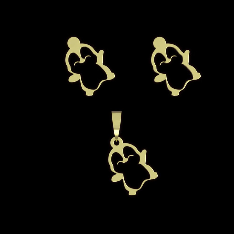 نیم ست طلا 18 عیار زنانه مدوپد مدل پنگوئن کد NA13016 نیم ست طلا 18 عیار زنانه مدوپد مدل پنگوئن کد NA13016