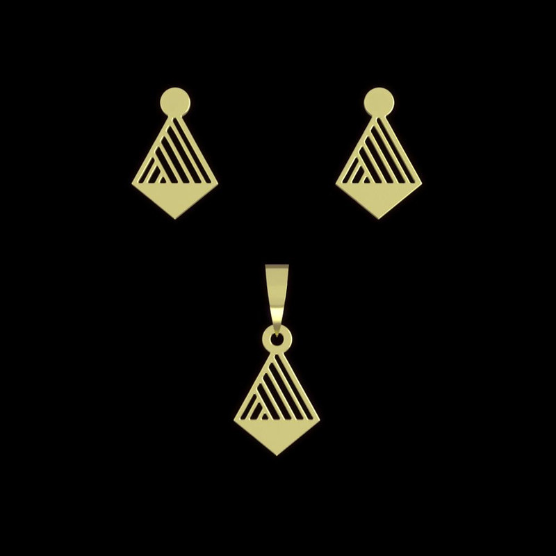 نیم ست طلا 18 عیار زنانه مدوپد مدل لوزی کد NA13058 نیم ست طلا 18 عیار زنانه مدوپد مدل لوزی کد NA13058