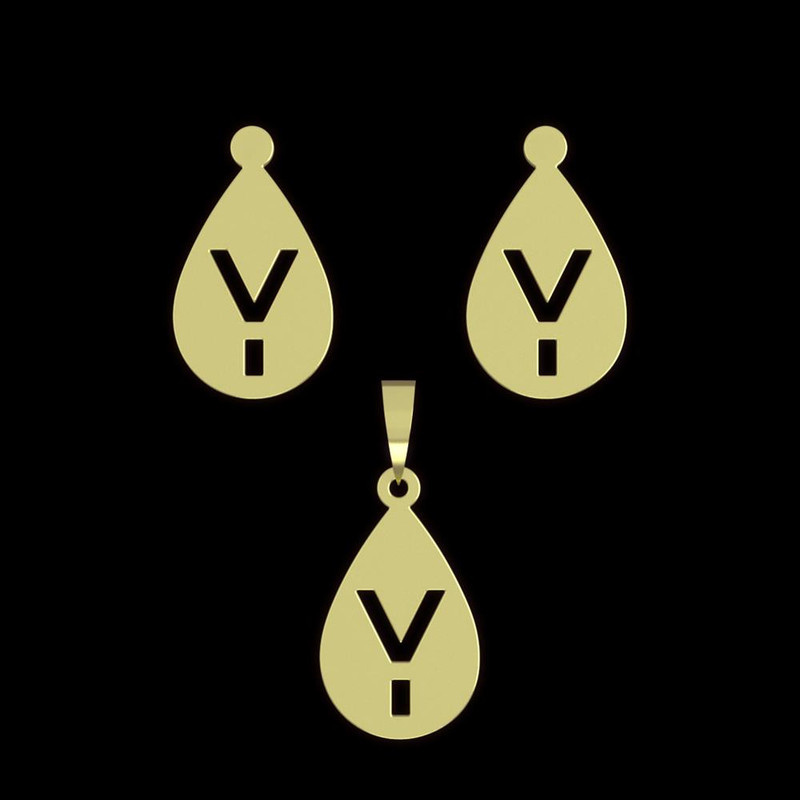 نیم ست طلا 18 عیار زنانه مدوپد مدل حرف y کد NA13138