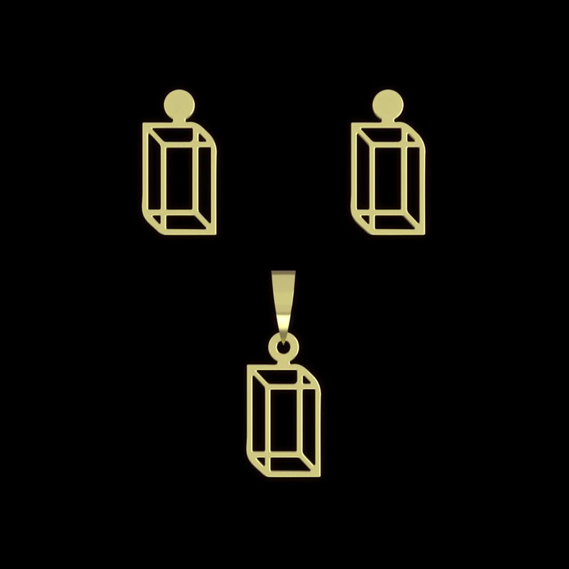 نیم ست طلا 18 عیار زنانه مدوپد مدل مکعب کد NA13205 نیم ست طلا 18 عیار زنانه مدوپد مدل مکعب کد NA13205