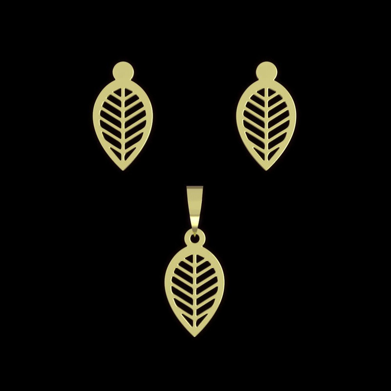 نیم ست طلا 18 عیار زنانه مدوپد مدل برگ کد NA13303 نیم ست طلا 18 عیار زنانه مدوپد مدل برگ کد NA13303