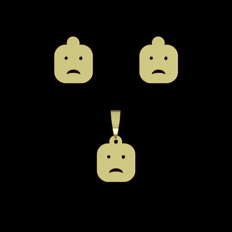 نیم ست طلا 18 عیار زنانه مدوپد مدل ایموجی کد NA13435