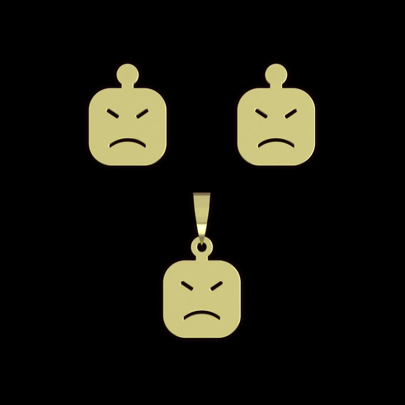 نیم ست طلا 18 عیار زنانه مدوپد مدل ایموجی کد NA13441