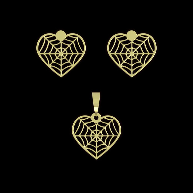 نیم ست طلا 18 عیار زنانه مدوپد مدل قلب کد NA13704 نیم ست طلا 18 عیار زنانه مدوپد مدل قلب کد NA13704