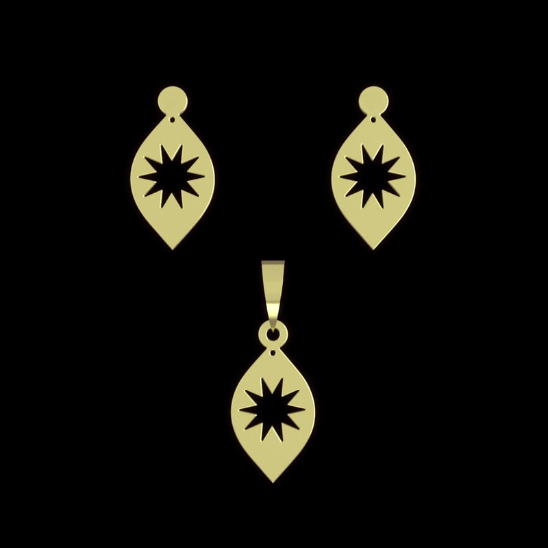 نیم ست طلا 18 عیار زنانه مدوپد مدل ستاره کد NA13815 نیم ست طلا 18 عیار زنانه مدوپد مدل ستاره کد NA13815