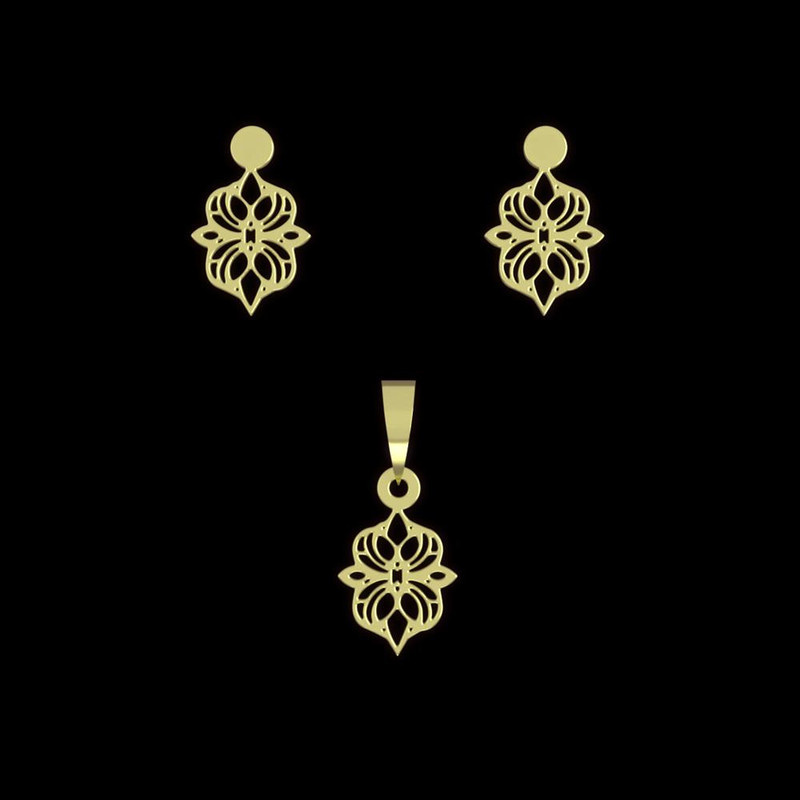 نیم ست طلا 18 عیار زنانه مدوپد مدل هندسی کد NA13892 نیم ست طلا 18 عیار زنانه مدوپد مدل هندسی کد NA13892