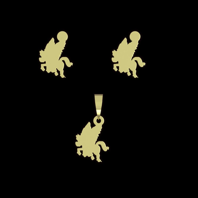 نیم ست طلا 18 عیار زنانه مدوپد مدل یونیکورن کد NA13979 نیم ست طلا 18 عیار زنانه مدوپد مدل یونیکورن کد NA13979