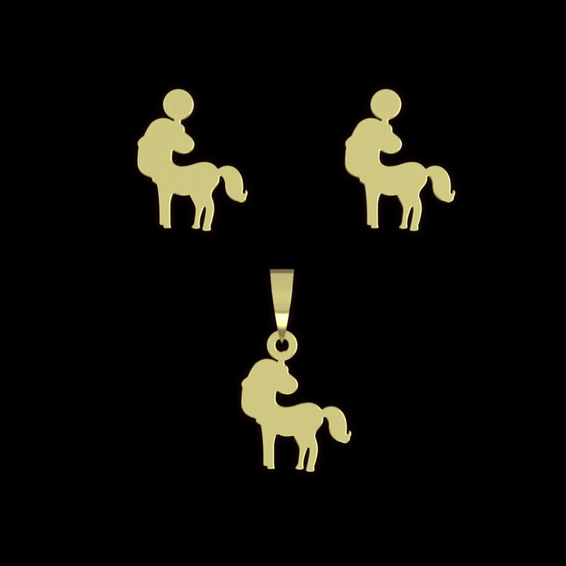 نیم ست طلا 18 عیار زنانه مدوپد مدل یونیکورن کد NA14031 نیم ست طلا 18 عیار زنانه مدوپد مدل یونیکورن کد NA14031