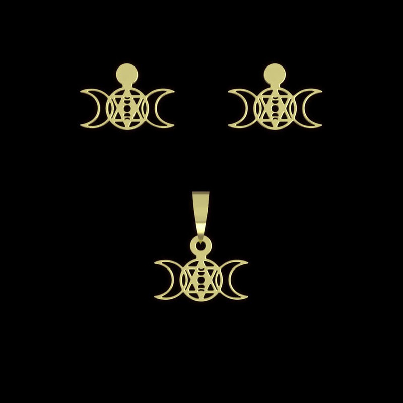 نیم ست طلا 18 عیار زنانه مدوپد مدل ماه کد NA14055 نیم ست طلا 18 عیار زنانه مدوپد مدل ماه کد NA14055