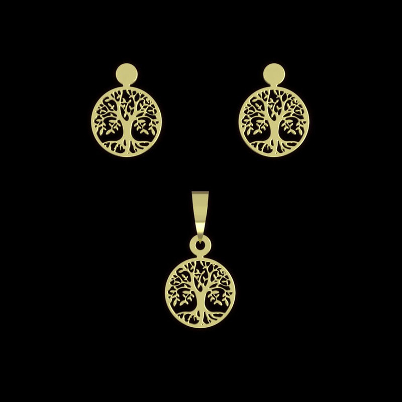 نیم ست طلا 18 عیار زنانه مدوپد مدل درخت کد NA14060