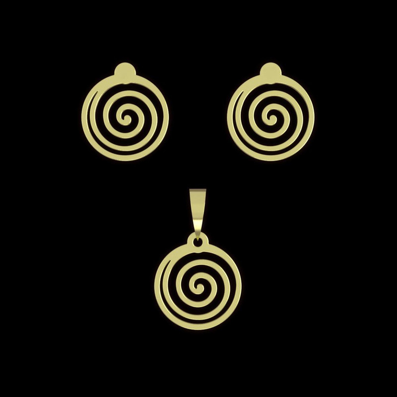 نیم ست طلا 18 عیار زنانه مدوپد مدل دایره کد NA14099 نیم ست طلا 18 عیار زنانه مدوپد مدل دایره کد NA14099