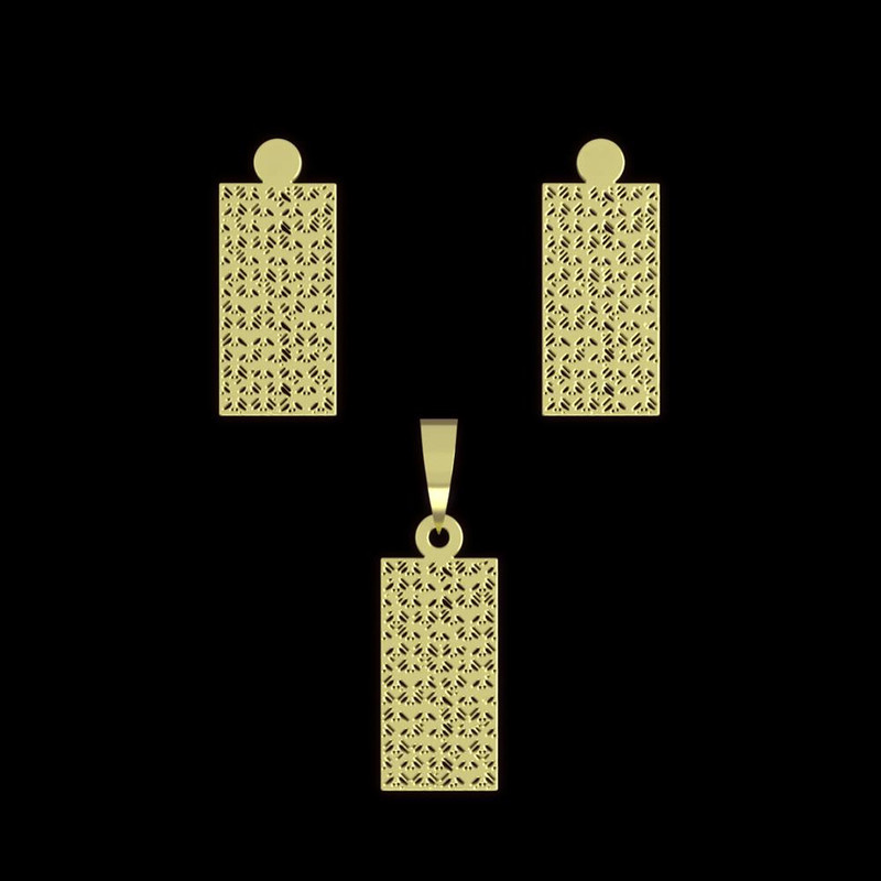 نیم ست طلا 18 عیار زنانه مدوپد مدل مستطیل کد NA14214 نیم ست طلا 18 عیار زنانه مدوپد مدل مستطیل کد NA14214