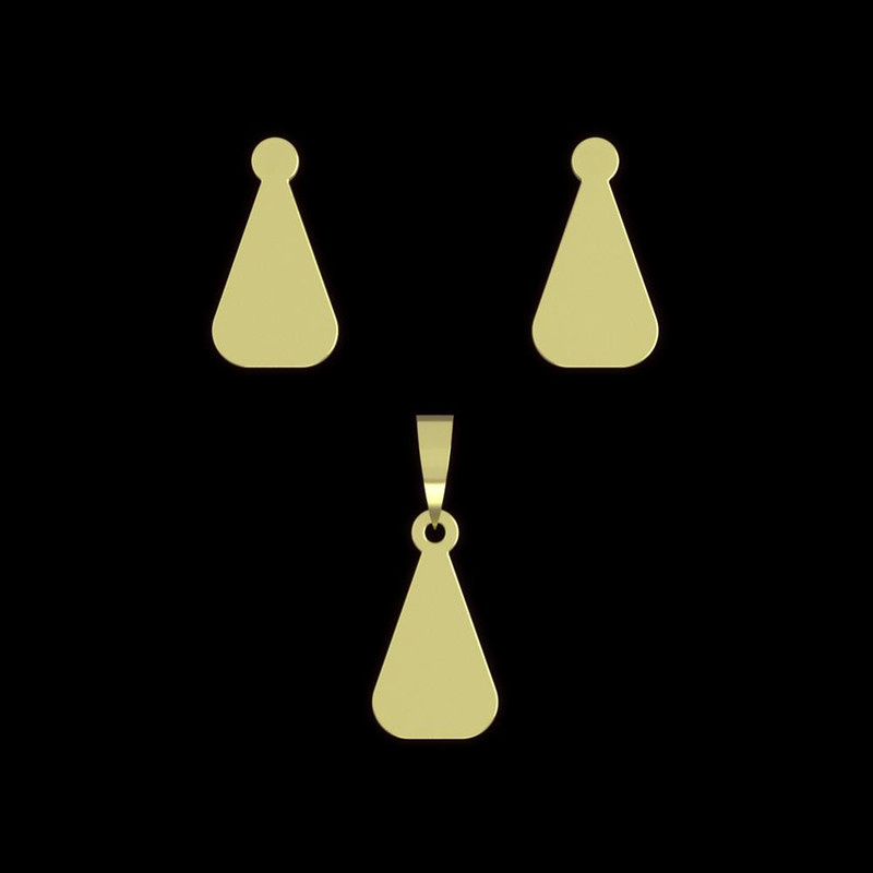 نیم ست طلا 18 عیار زنانه مدوپد مدل مثلث کد NA14292