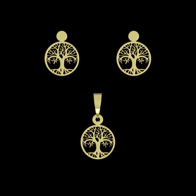 نیم ست طلا 18 عیار زنانه مدوپد مدل درخت کد NA14293