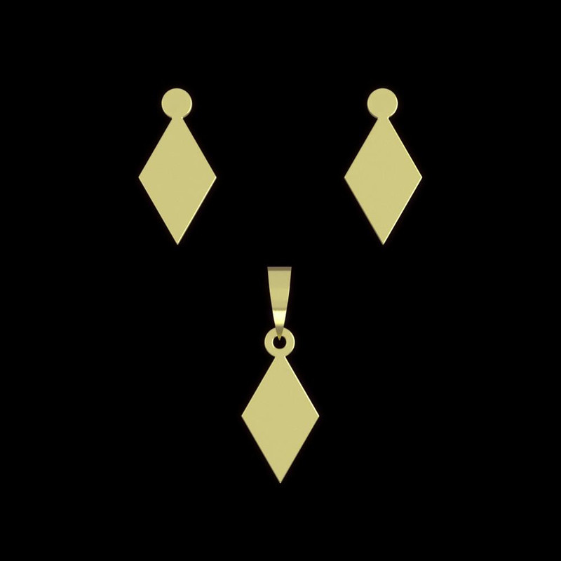 نیم ست طلا 18 عیار زنانه مدوپد مدل لوزی کد NA14312 نیم ست طلا 18 عیار زنانه مدوپد مدل لوزی کد NA14312