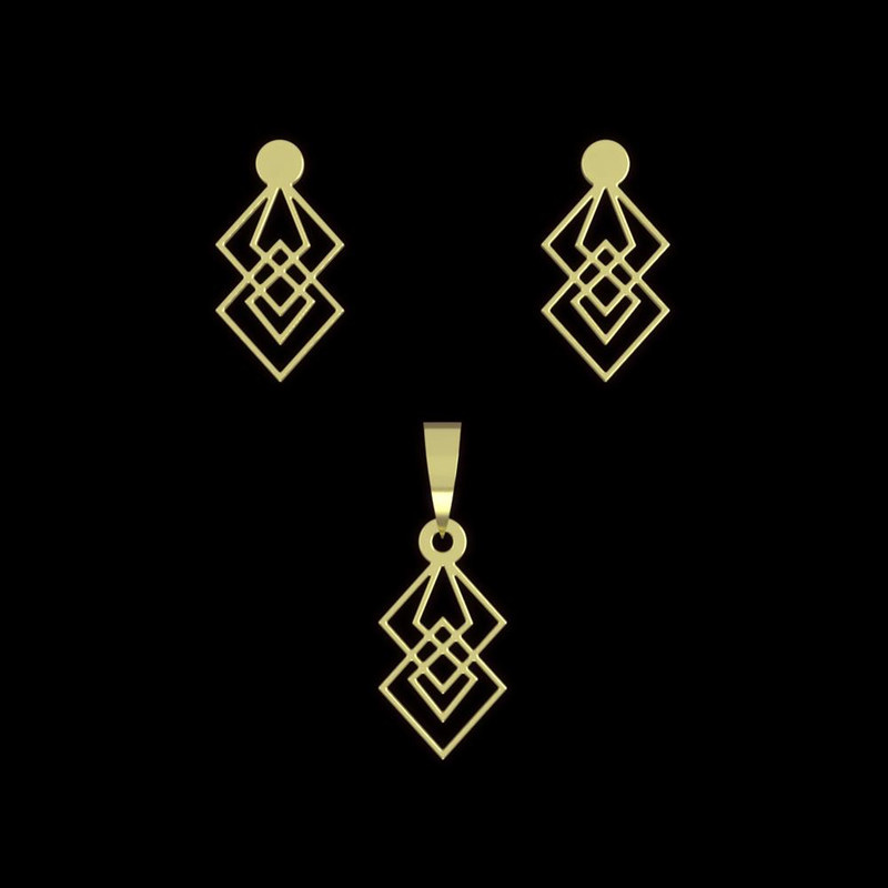 نیم ست طلا 18 عیار زنانه مدوپد مدل هندسی کد NA14359 نیم ست طلا 18 عیار زنانه مدوپد مدل هندسی کد NA14359