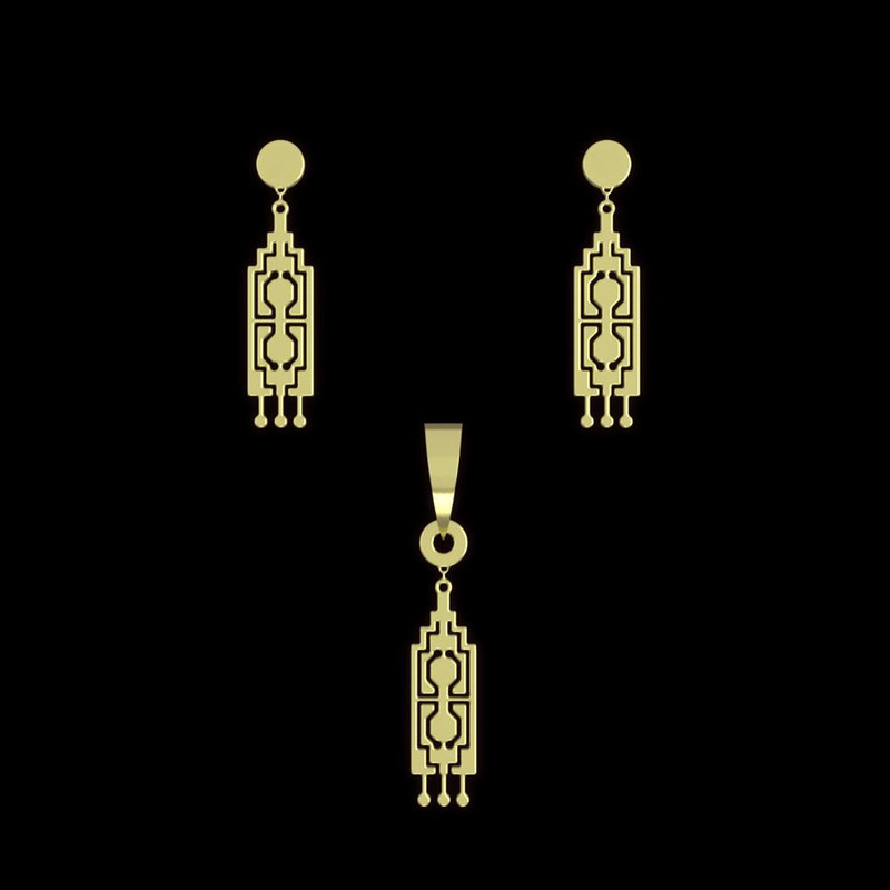 نیم ست طلا 18 عیار زنانه مدوپد مدل هندسی کد NA14414 نیم ست طلا 18 عیار زنانه مدوپد مدل هندسی کد NA14414