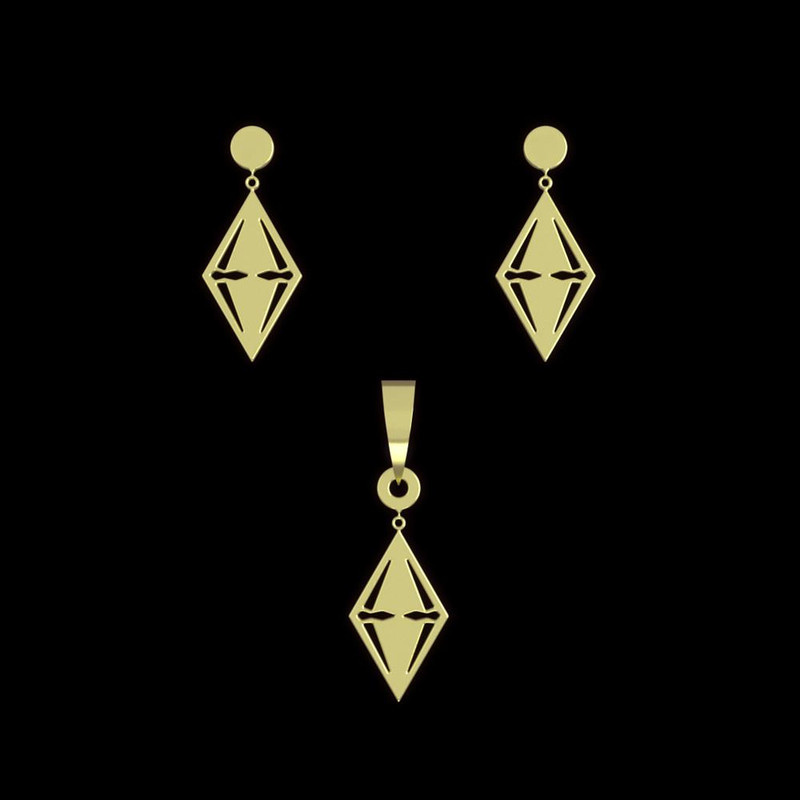 نیم ست طلا 18 عیار زنانه مدوپد مدل لوزی کد NA14479 نیم ست طلا 18 عیار زنانه مدوپد مدل لوزی کد NA14479