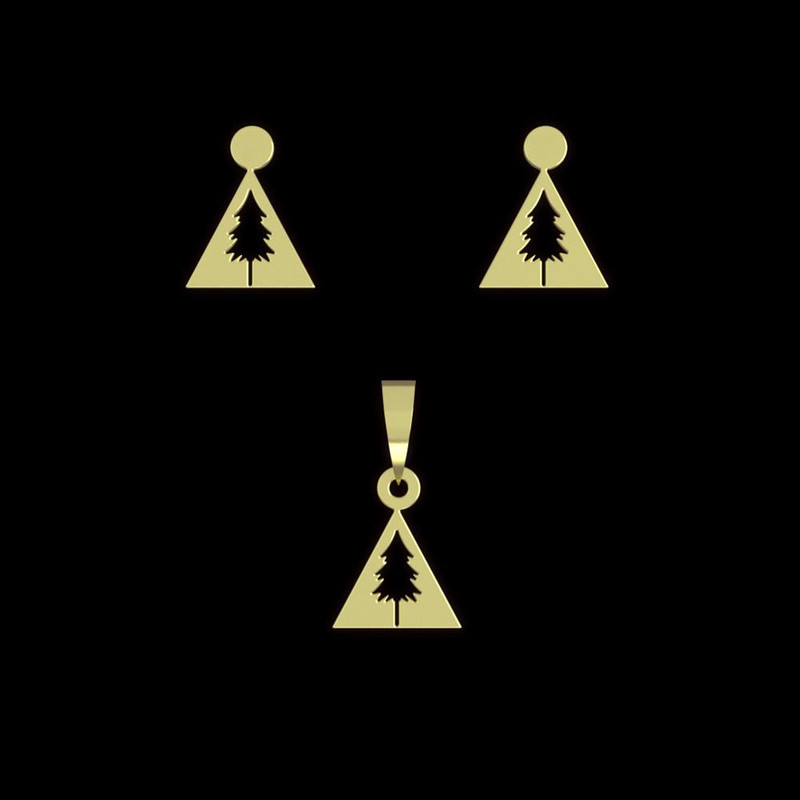 نیم ست طلا 18 عیار زنانه مدوپد مدل درخت کد NA14500