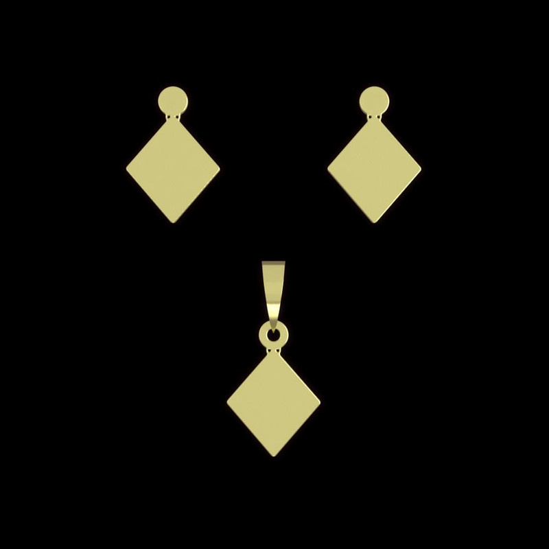 نیم ست طلا 18 عیار زنانه مدوپد مدل لوزی کد NA14532 نیم ست طلا 18 عیار زنانه مدوپد مدل لوزی کد NA14532