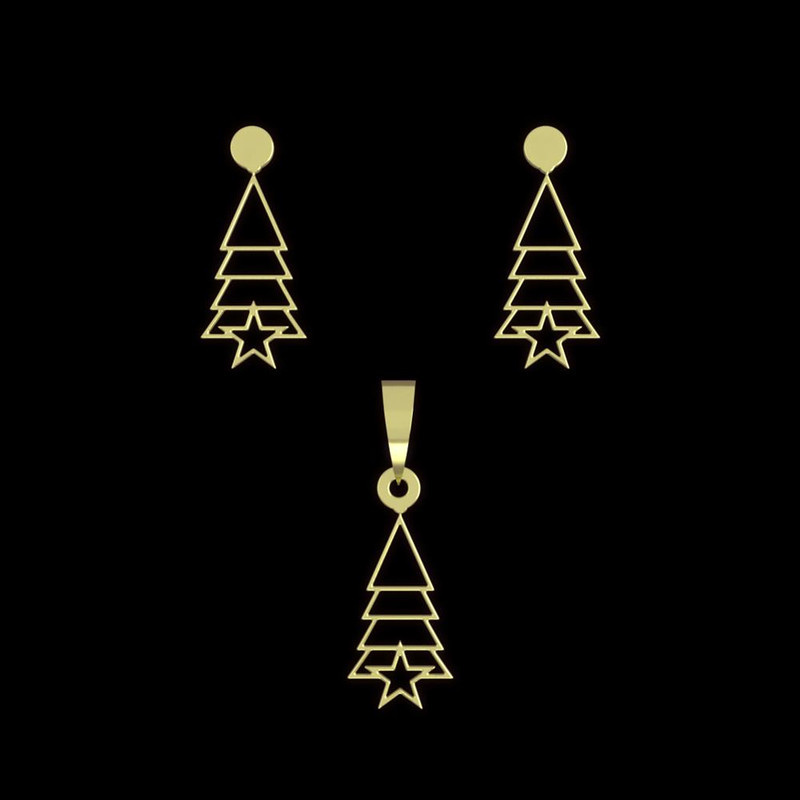 نیم ست طلا 18 عیار زنانه مدوپد مدل درخت کد NA14574