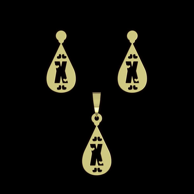 نیم ست طلا 18 عیار زنانه مدوپد مدل X حرف کد NA14738 نیم ست طلا 18 عیار زنانه مدوپد مدل X حرف کد NA14738