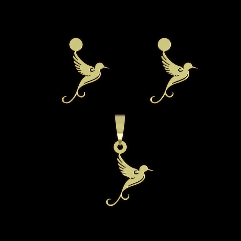 نیم ست طلا 18 عیار زنانه مدوپد مدل پرنده کد NA14739 نیم ست طلا 18 عیار زنانه مدوپد مدل پرنده کد NA14739