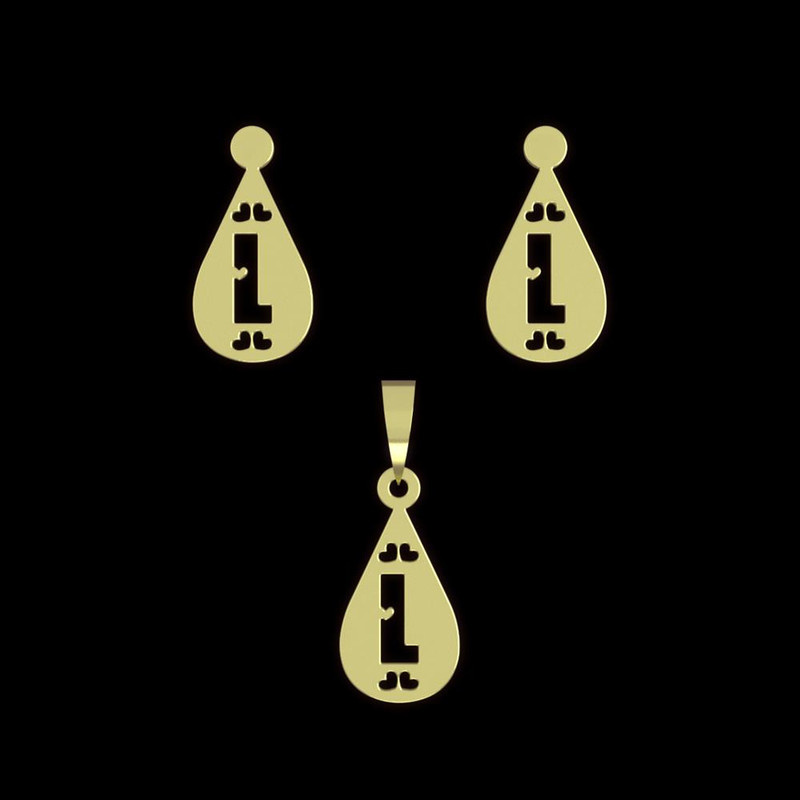 نیم ست طلا 18 عیار زنانه مدوپد مدل L حرف کد NA14780 نیم ست طلا 18 عیار زنانه مدوپد مدل L حرف کد NA14780