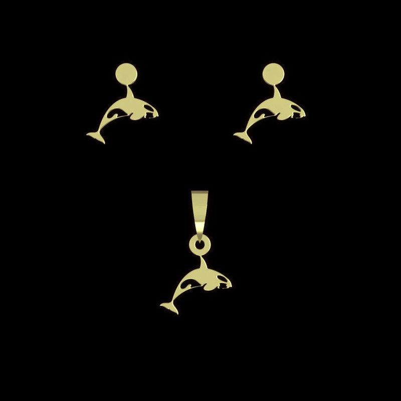 نیم ست طلا 18 عیار زنانه مدوپد مدل دلفین کد NA14832 نیم ست طلا 18 عیار زنانه مدوپد مدل دلفین کد NA14832