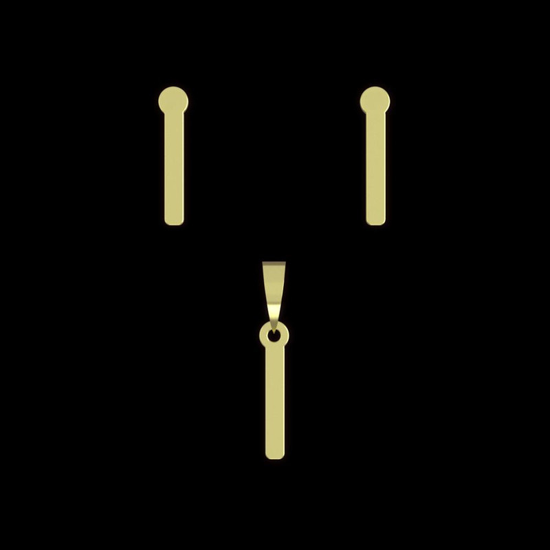 نیم ست طلا 18 عیار زنانه مدوپد مدل مستطیل کد NA14866