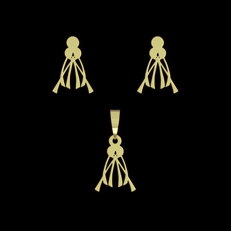 نیم ست طلا 18 عیار زنانه مدوپد مدل هندسی کد NA14888