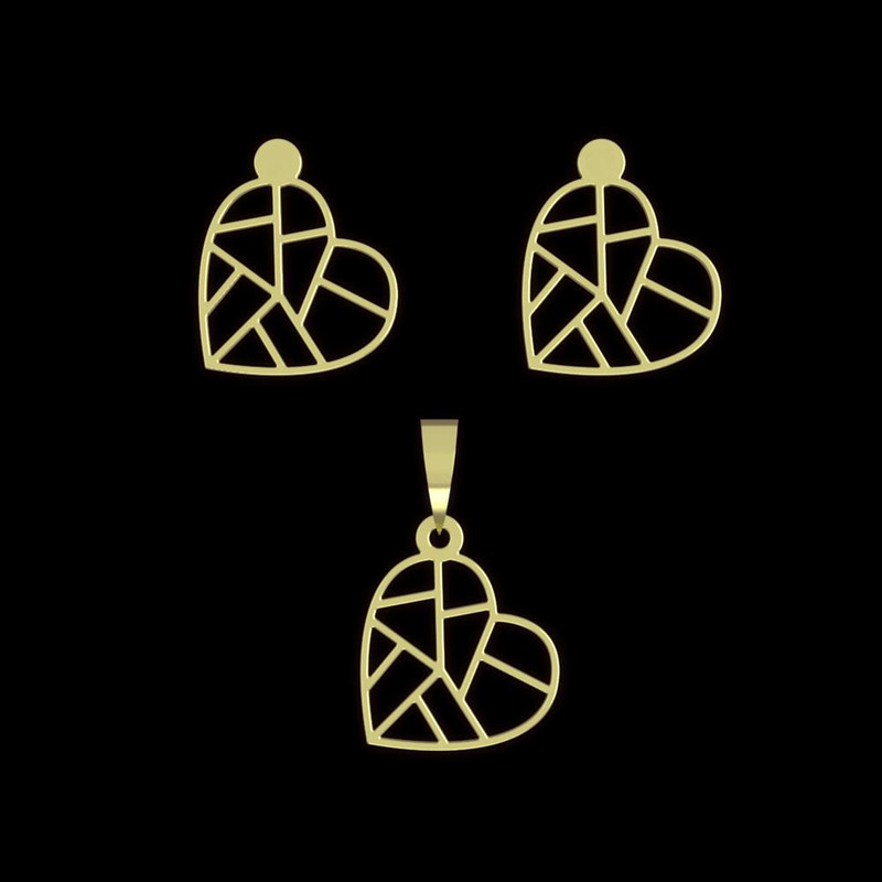 نیم ست طلا 18 عیار زنانه مدوپد مدل قلب کد NA14946 نیم ست طلا 18 عیار زنانه مدوپد مدل قلب کد NA14946