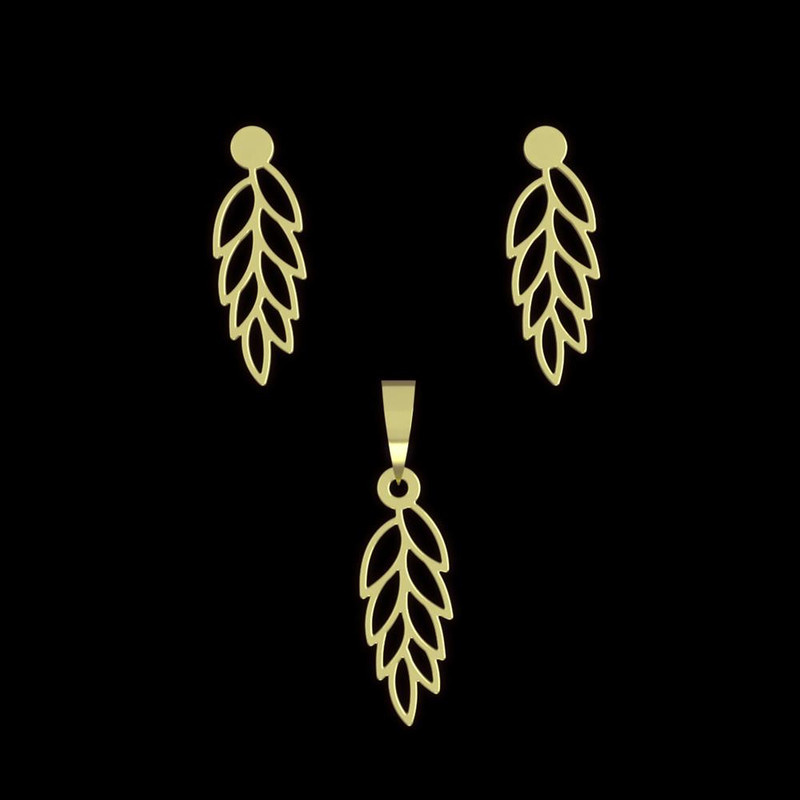 نیم ست طلا 18 عیار زنانه مدوپد مدل برگ کد NA14968 نیم ست طلا 18 عیار زنانه مدوپد مدل برگ کد NA14968