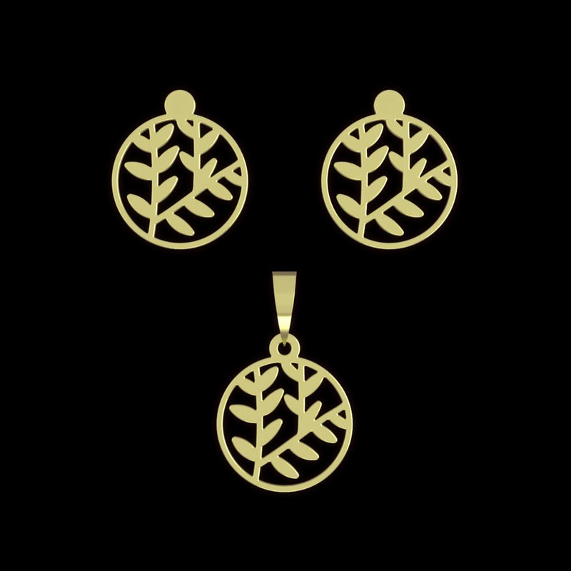 نیم ست طلا 18 عیار زنانه مدوپد مدل برگ کد NA14974 نیم ست طلا 18 عیار زنانه مدوپد مدل برگ کد NA14974