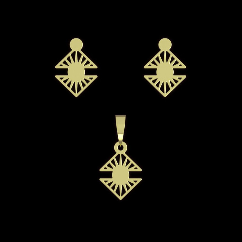 نیم ست طلا 18 عیار زنانه مدوپد مدل هندسی کد NA15011 نیم ست طلا 18 عیار زنانه مدوپد مدل هندسی کد NA15011