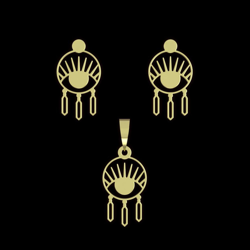 نیم ست طلا 18 عیار زنانه مدوپد مدل چشم کد NA15025 نیم ست طلا 18 عیار زنانه مدوپد مدل چشم کد NA15025