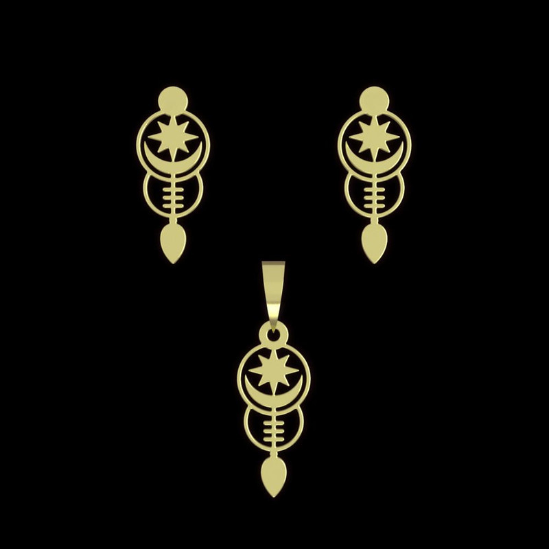 نیم ست طلا 18 عیار زنانه مدوپد مدل ماه کد NA15024