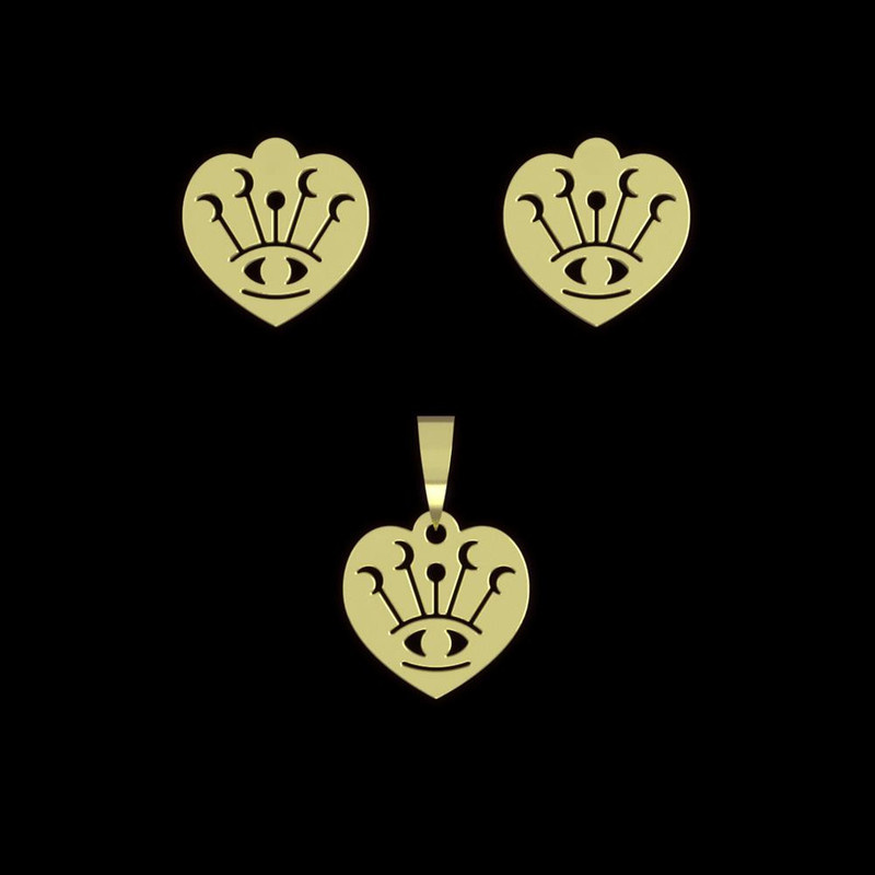 نیم ست طلا 18 عیار زنانه مدوپد مدل چشم کد NA15037 نیم ست طلا 18 عیار زنانه مدوپد مدل چشم کد NA15037