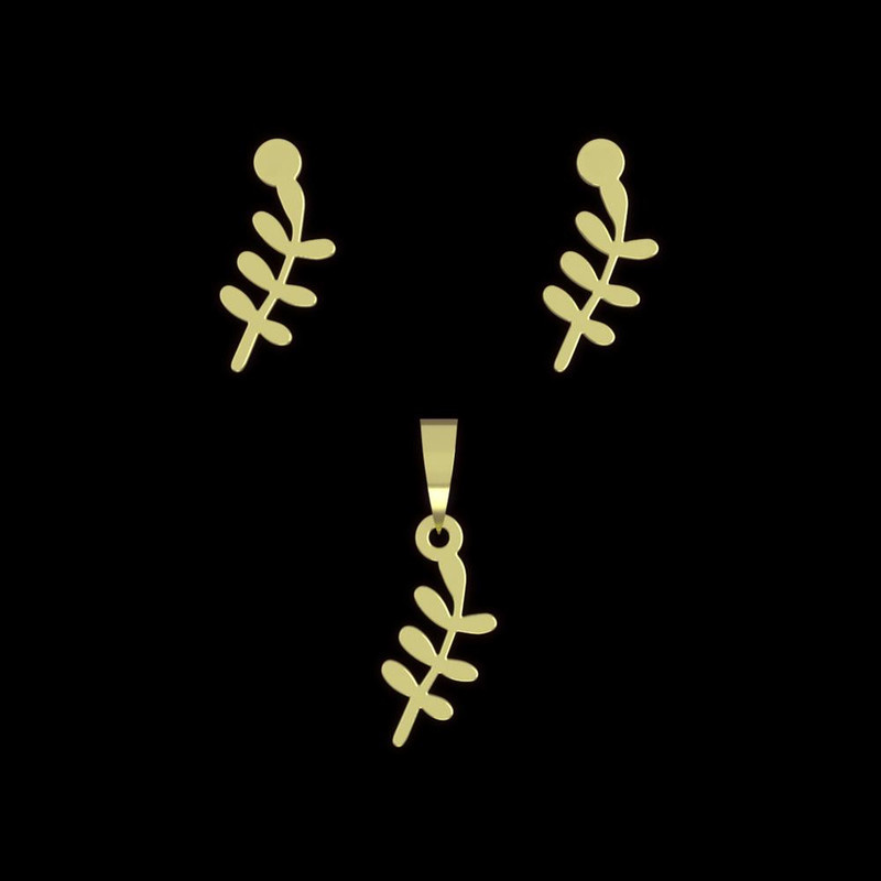 نیم ست طلا 18 عیار زنانه مدوپد مدل برگ کد NA15076 نیم ست طلا 18 عیار زنانه مدوپد مدل برگ کد NA15076