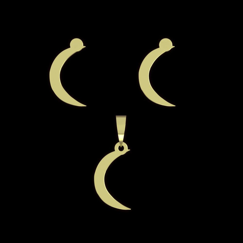 نیم ست طلا 18 عیار زنانه مدوپد مدل ماه کد NA15091