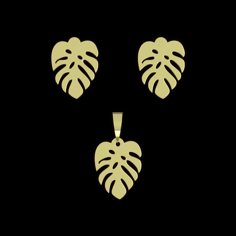 نیم ست طلا 18 عیار زنانه مدوپد مدل برگ کد NA15202 نیم ست طلا 18 عیار زنانه مدوپد مدل برگ کد NA15202