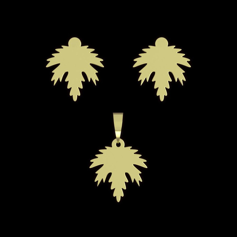 نیم ست طلا 18 عیار زنانه مدوپد مدل برگ کد NA15201 نیم ست طلا 18 عیار زنانه مدوپد مدل برگ کد NA15201