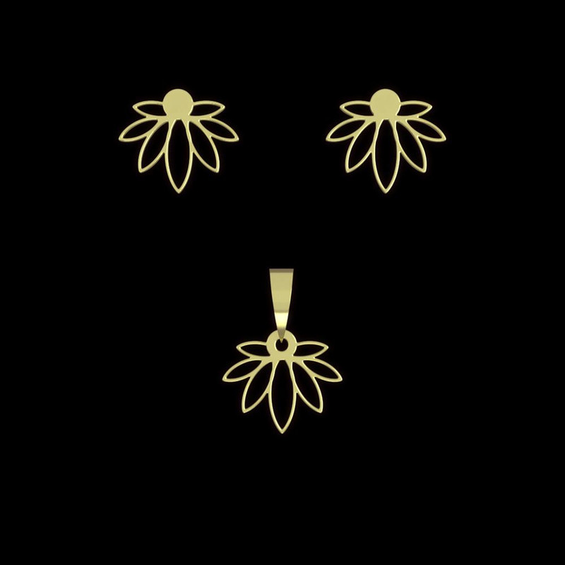 نیم ست طلا 18 عیار زنانه مدوپد مدل برگ کد NA15224 نیم ست طلا 18 عیار زنانه مدوپد مدل برگ کد NA15224